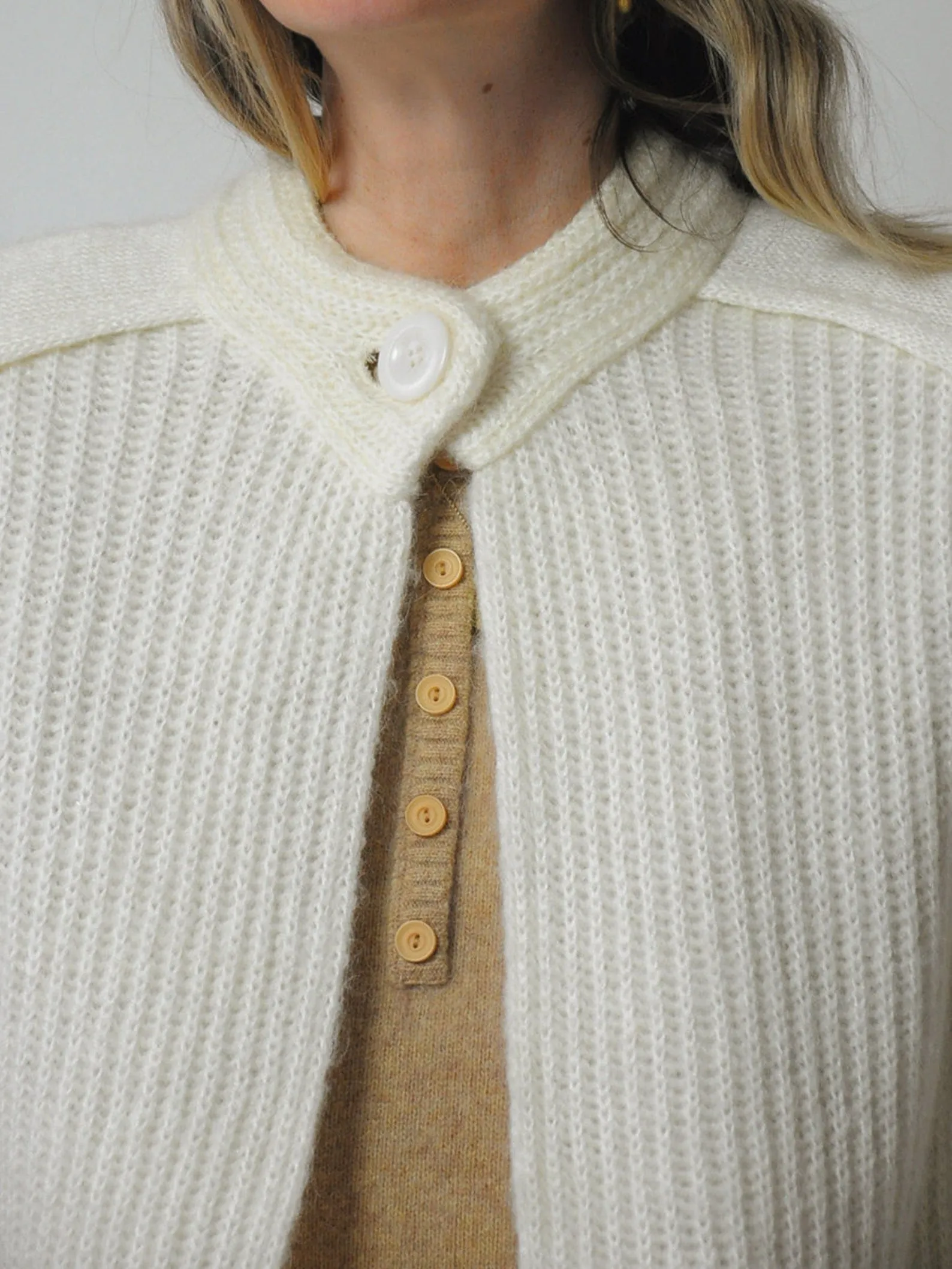 1970's Ribbed Ivory Cardigan