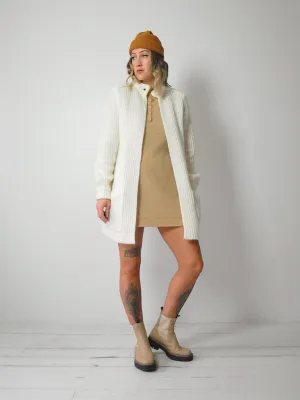 1970's Ribbed Ivory Cardigan