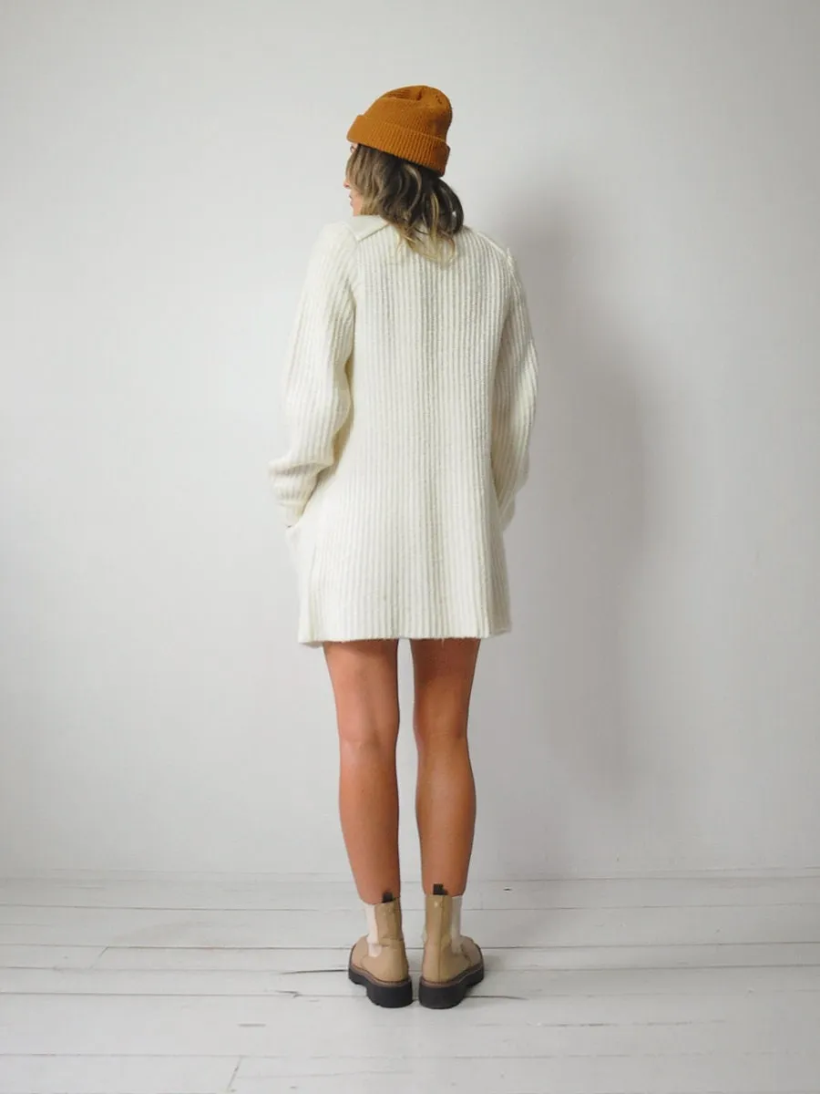 1970's Ribbed Ivory Cardigan
