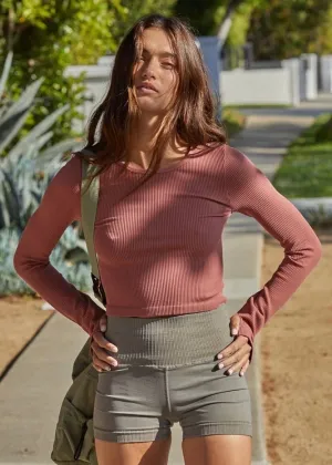 ALL I'VE GOT CROP TOP in Dusty Red