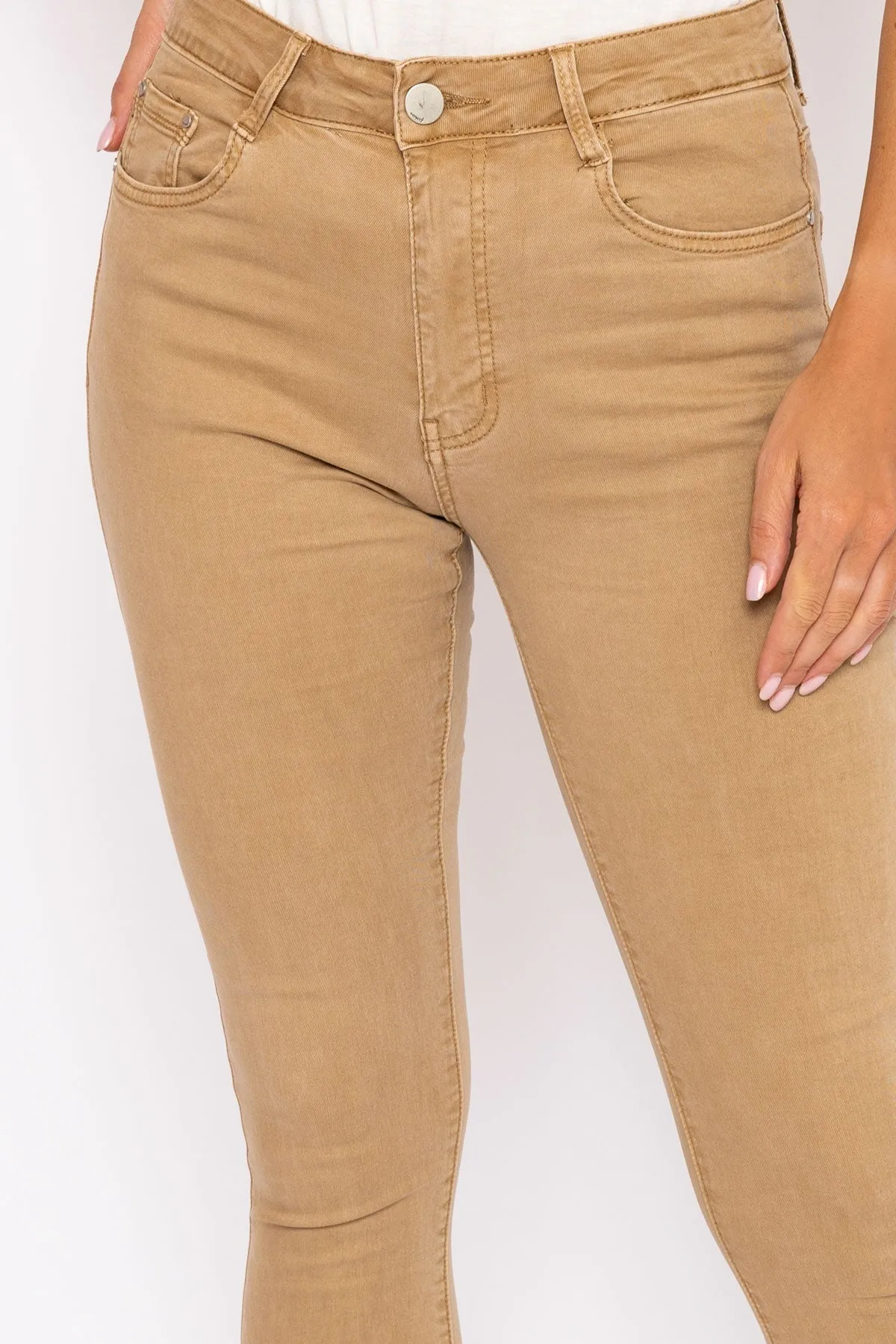 Camel Straight Leg Jeans