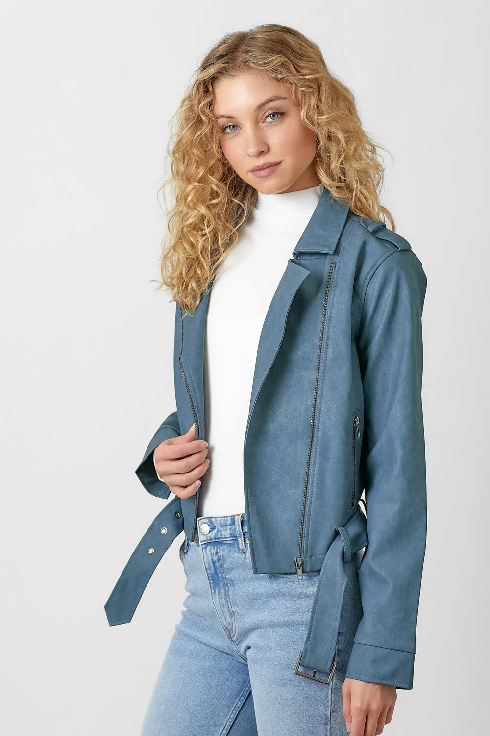 Faux Leather Moto Jacket