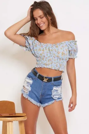 Floral Print Crop Top