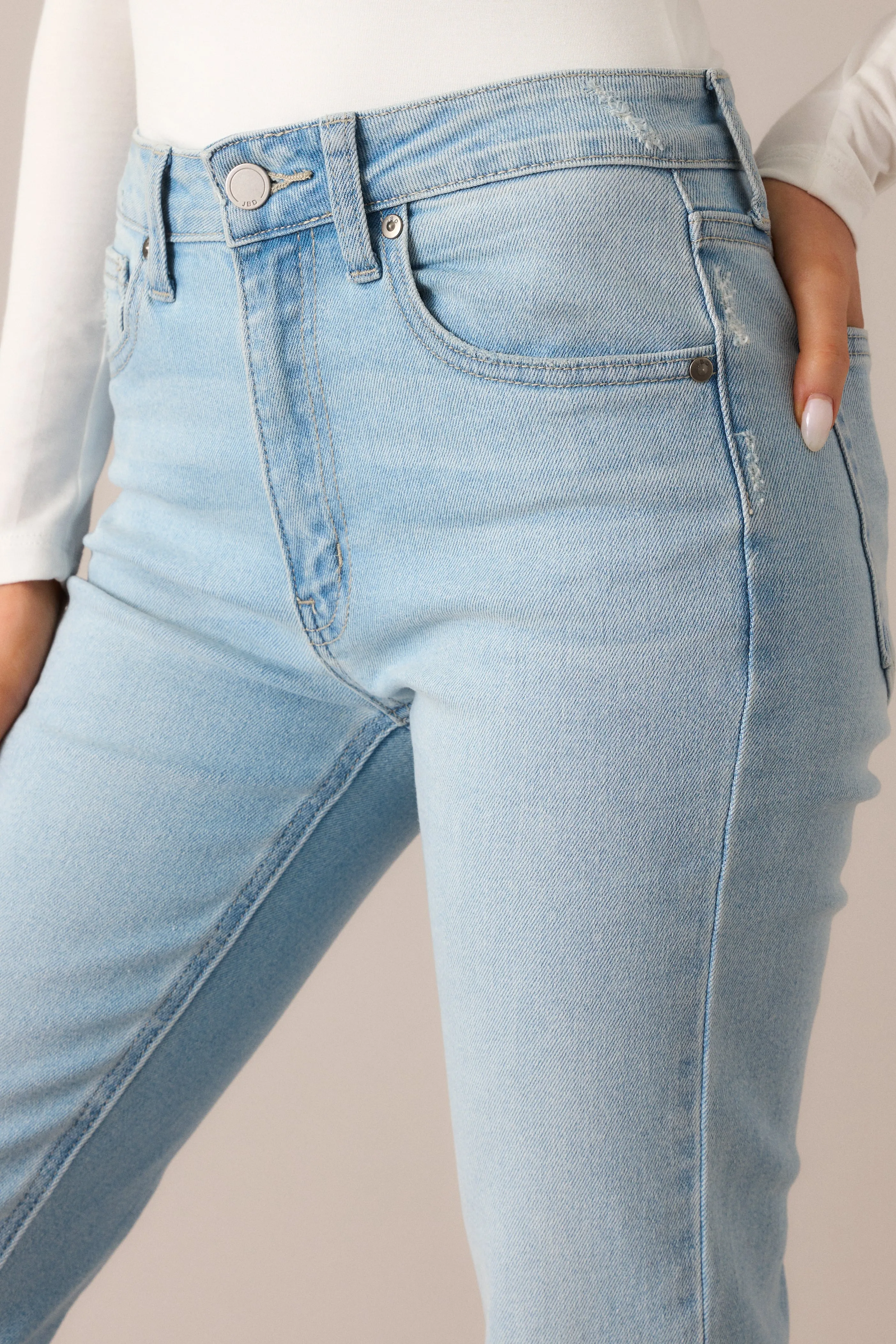 High Standards Light Wash Cropped Straight Jeans
