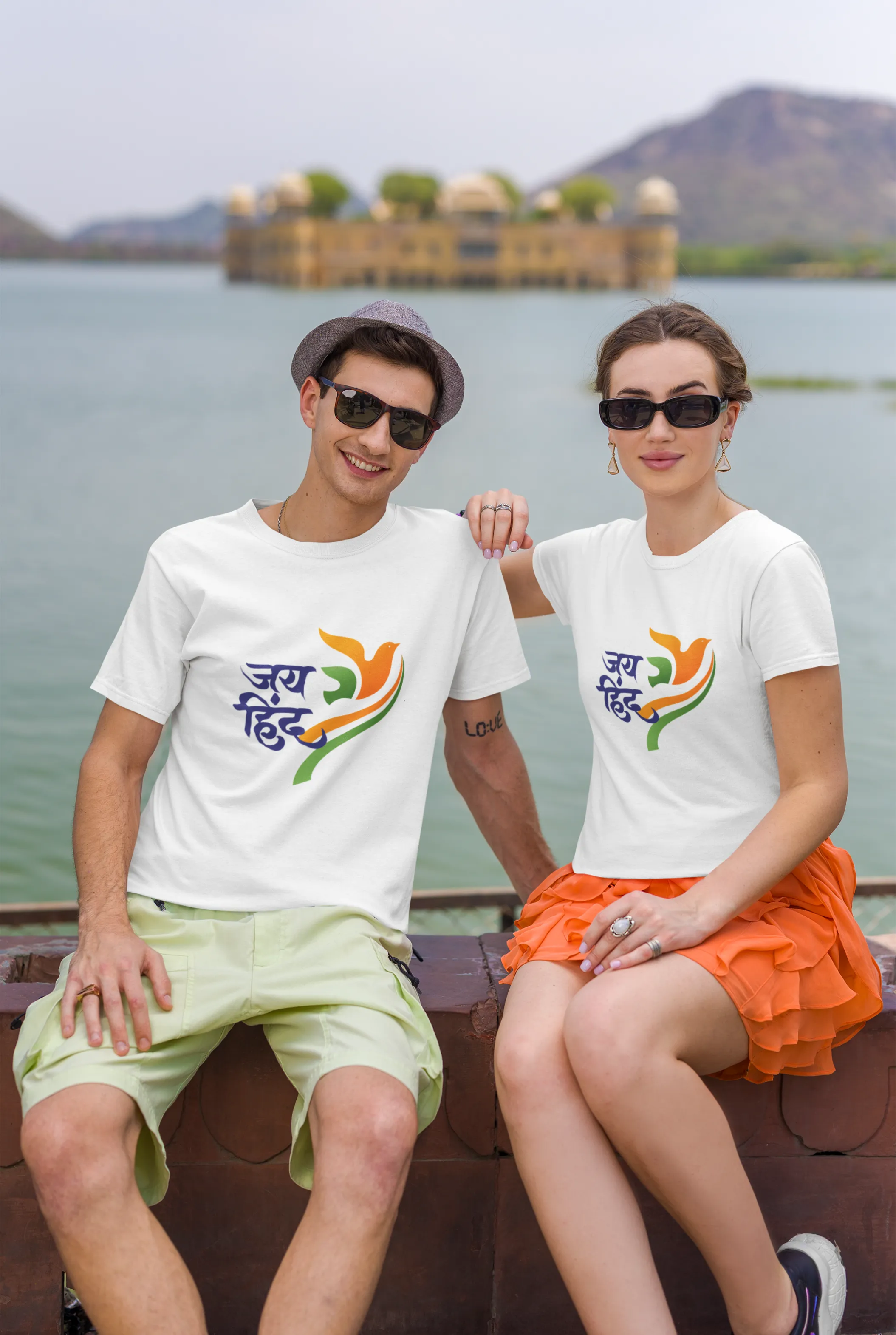 Jai Hind White Printed T-shirt for men
