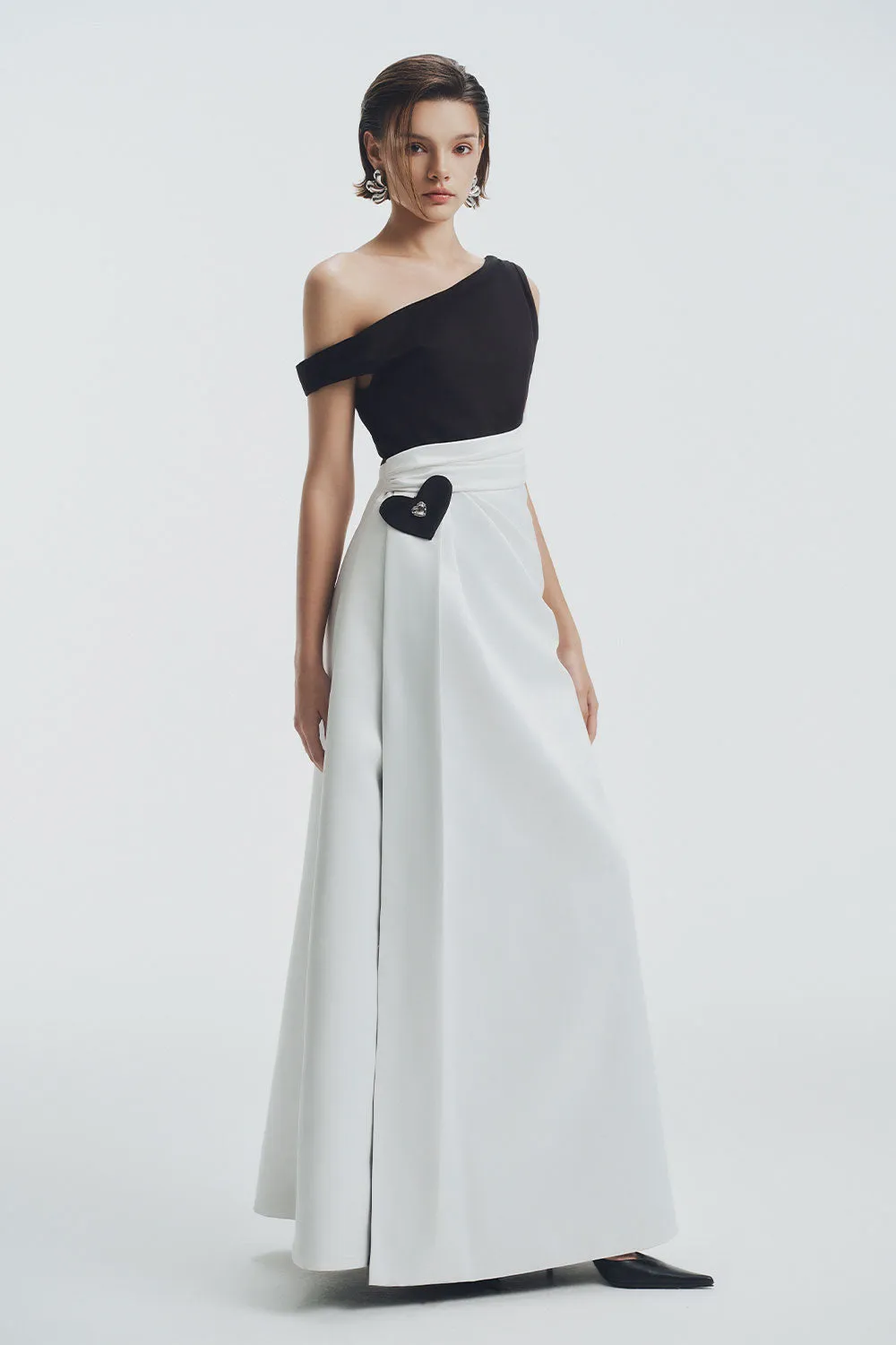 Linden A-line Side Slit Chiffon Maxi Dress