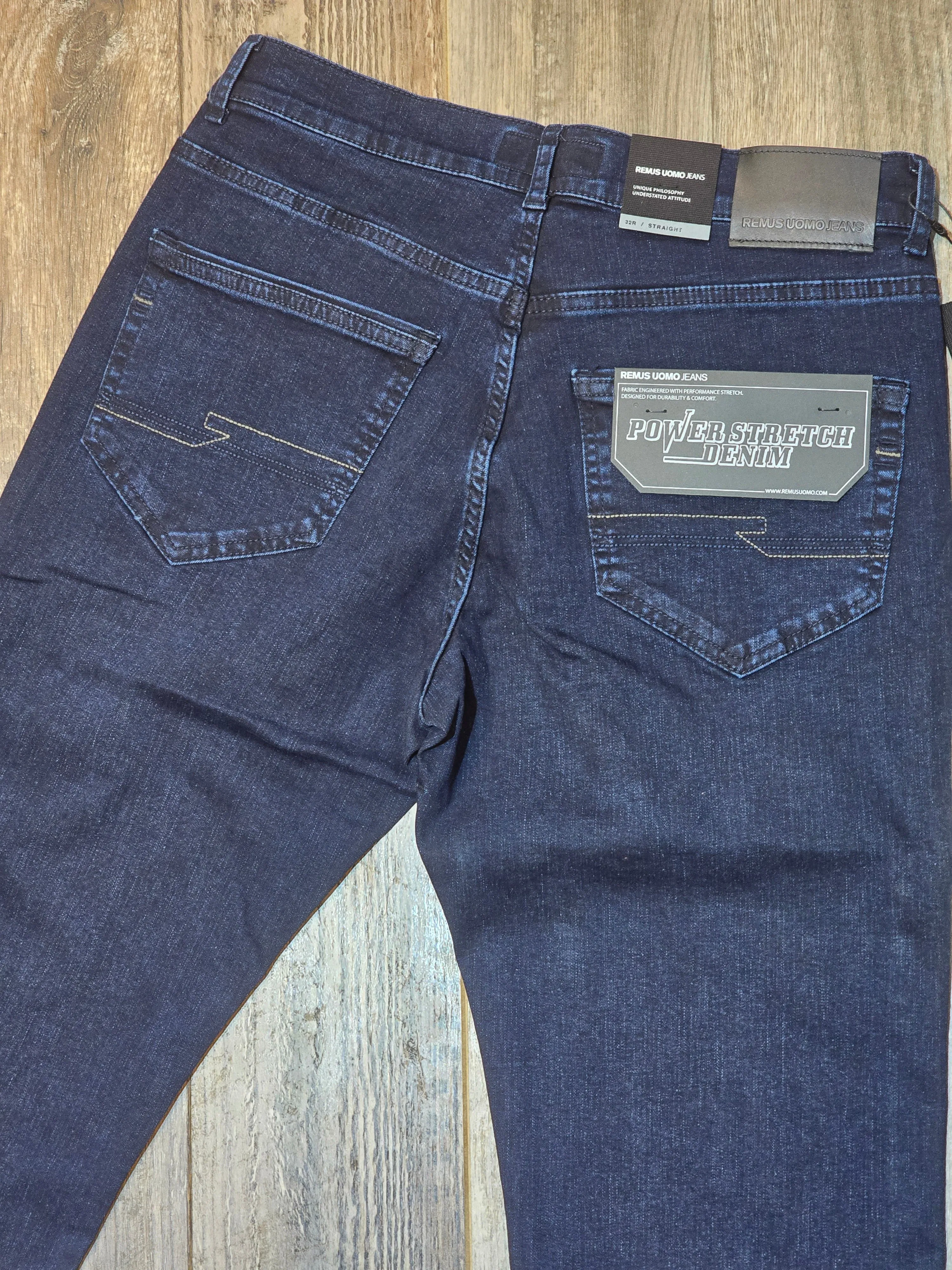 Remus Uomo "Rogan" Straight leg/Power stretch dark wash Denim