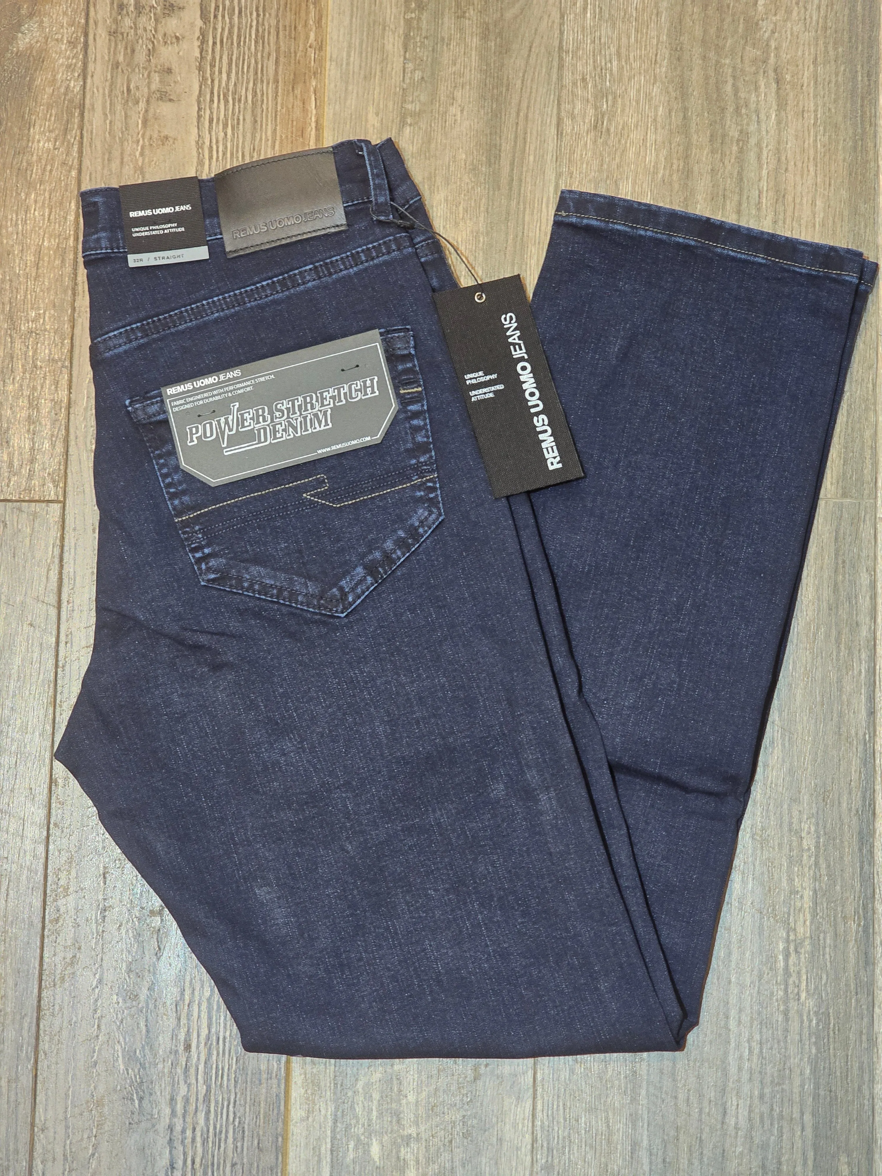 Remus Uomo "Rogan" Straight leg/Power stretch dark wash Denim