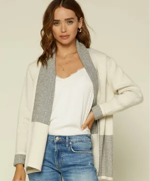 Soft Colorblock Knit Cardigan