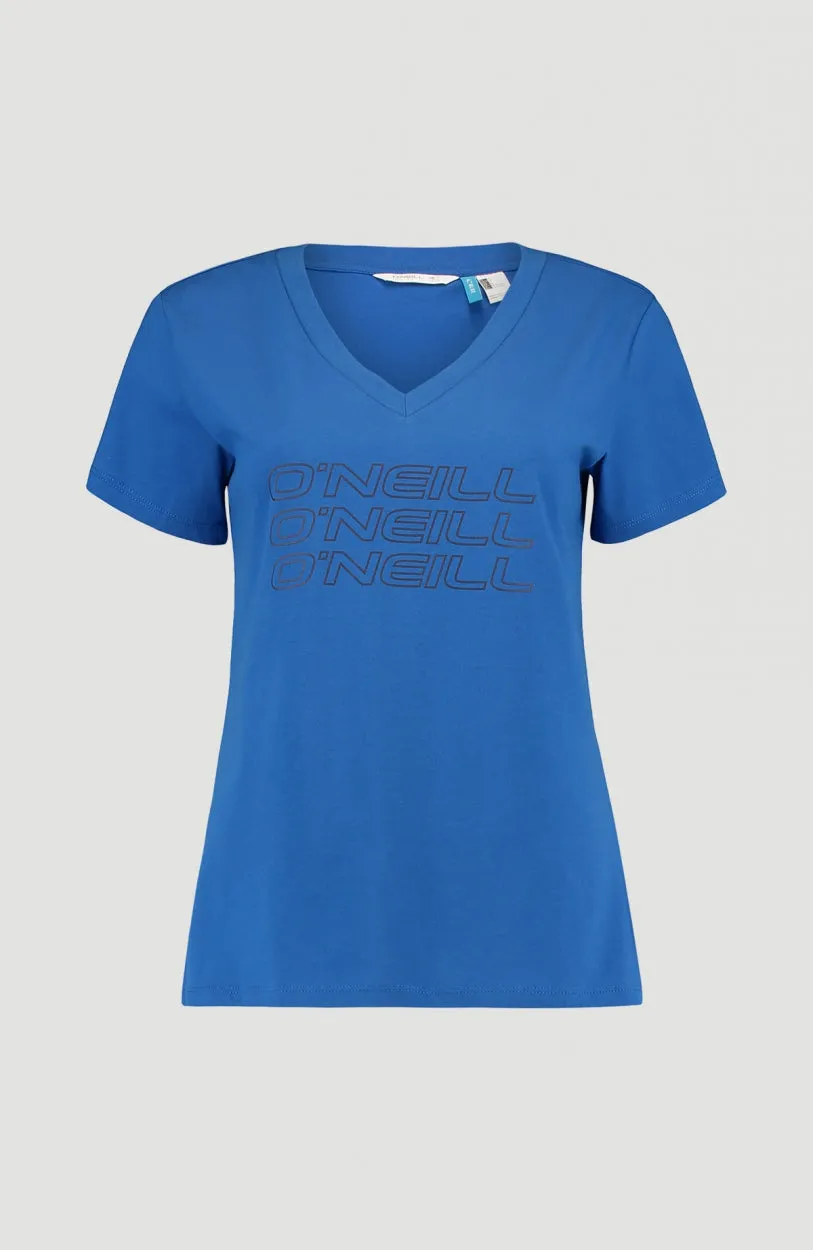 Triple Stack V-Neck T-Shirt | Ocean Blue