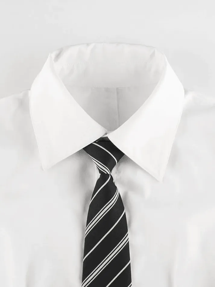 Uniwim ootd Tie Design White Cropped Blouse