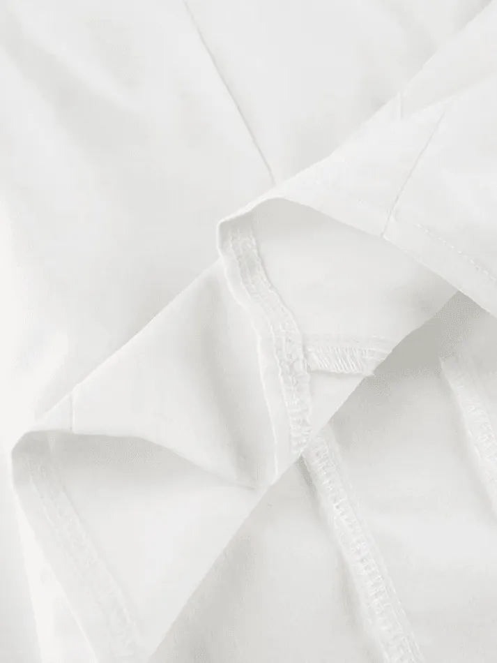 Uniwim ootd Tie Design White Cropped Blouse
