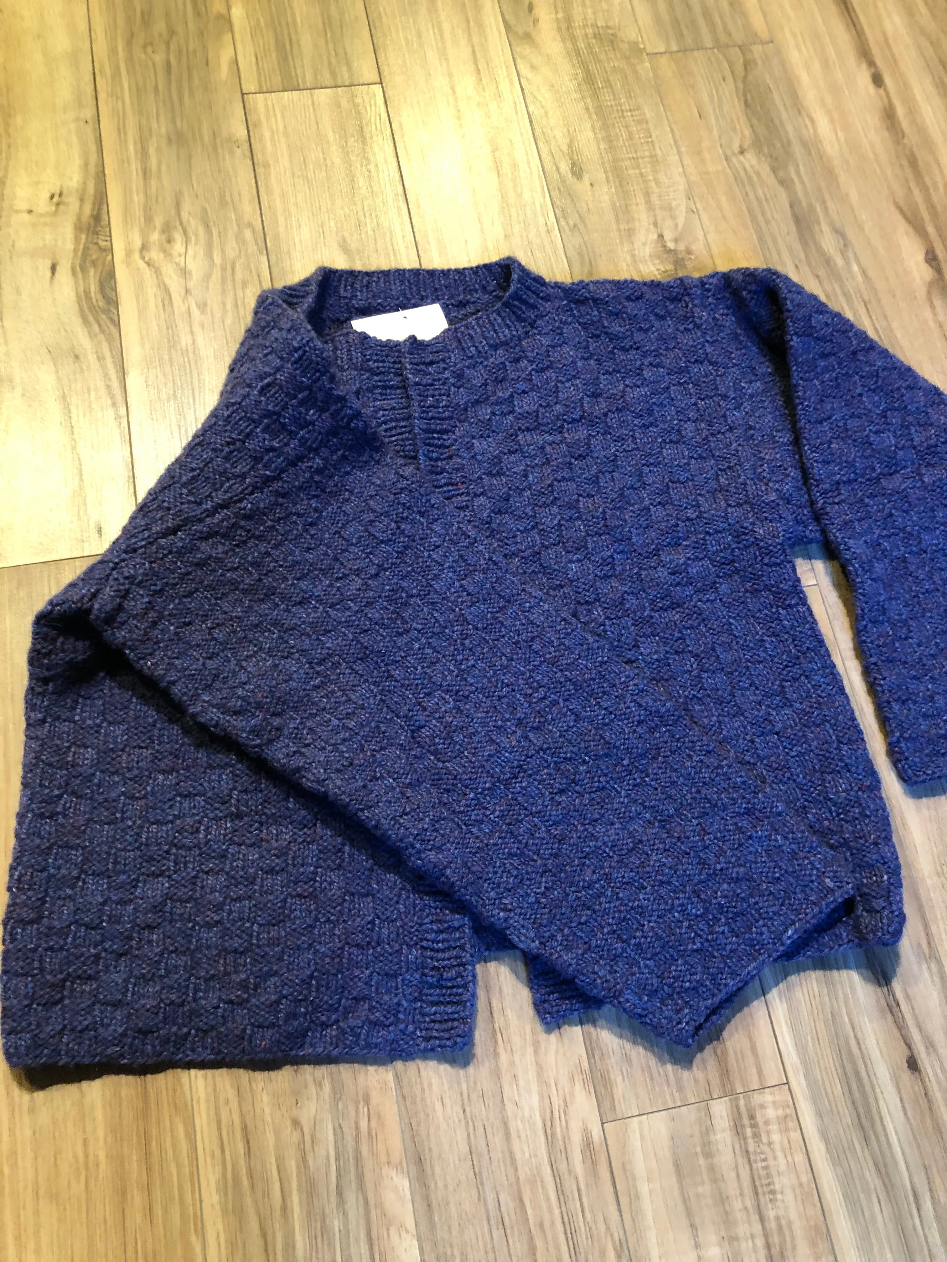 Vintage Hand-Knit Short Wool Cardigan