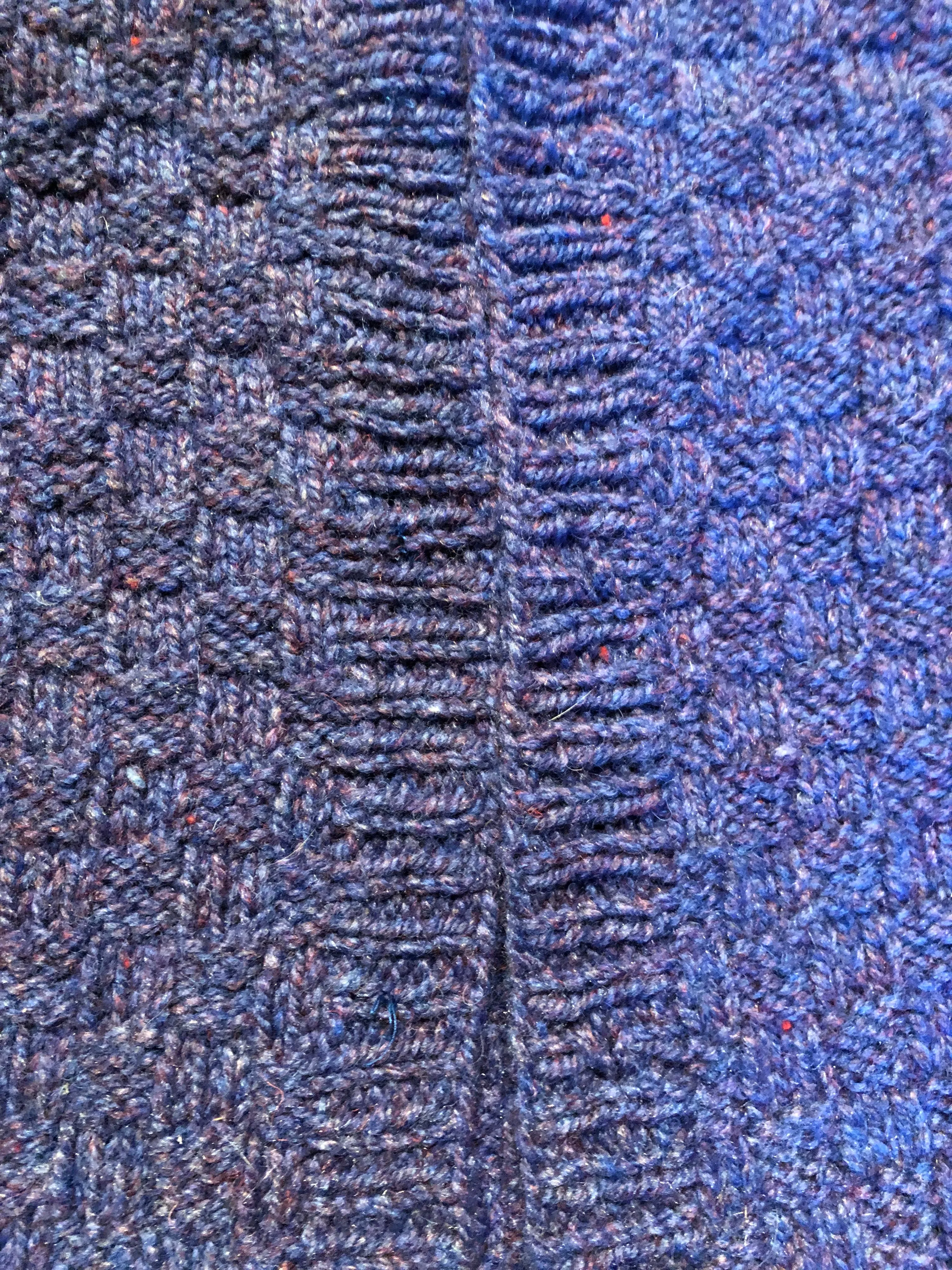 Vintage Hand-Knit Short Wool Cardigan