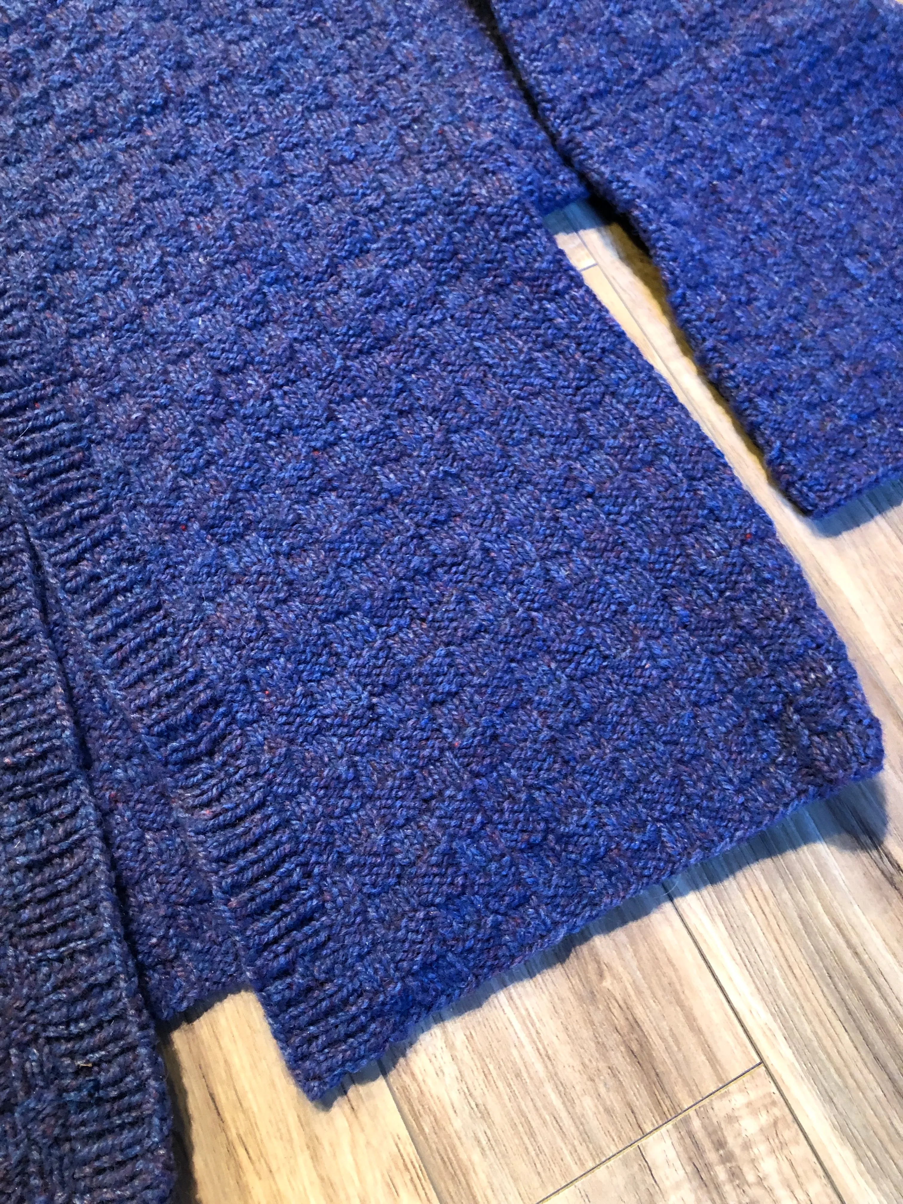 Vintage Hand-Knit Short Wool Cardigan